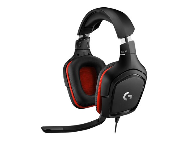 Logitech Gaming Headset G332 - Headset - full size - wired - 3.5 mm jack - black, red
