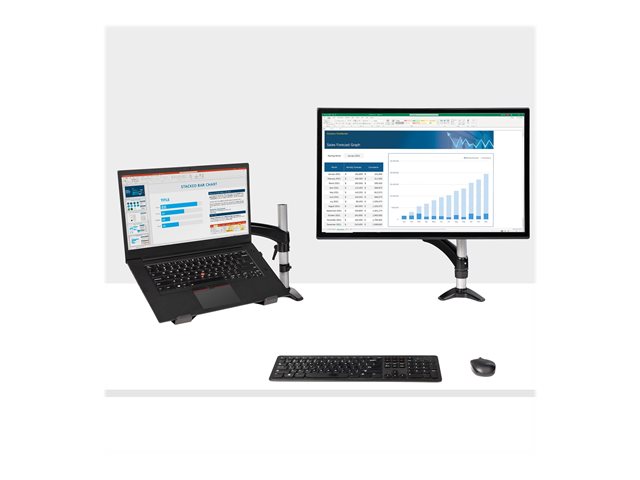 StarTech.com Desk Mount Laptop Arm, Full Motion Articulating Arm for Laptop or Single 34 inch Monitor, VESA Mount Laptop Tray Bracket, Ergonomic Adjustable Notebook Stand, Desk-Clamp - Tilt/Swivel/Rotate (ARMUNONB1) - Stand - full-motion adjustable arm - for monitor / notebook - aluminium - black - screen size: 34\" - C-clamp (10-85 mm)