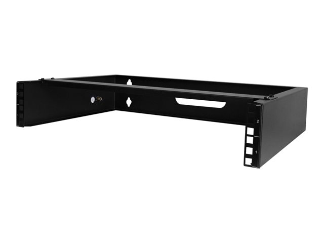 StarTech.com 2U Wall Mount Rack, 19\" Wall Mount Network Rack, 14 inch Deep (Low Profile), Wall Mounting Patch Panel Bracket for Network Switches, IT Equipment, 77lb (35kg) Capacity - Network Equipment Rack (RACK-2U-14-BRACKET) - Network device mounting bracket - wall mountable - black - 2U - 19\"