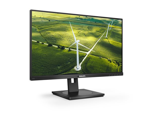 Philips B Line 242B1G - LED monitor - 24\" - 1920 x 1080 Full HD (1080p) @ 75 Hz - IPS - 250 cd/m² - 1000:1 - 4 ms - HDMI, DVI-D, VGA, DisplayPort - speakers - black texture