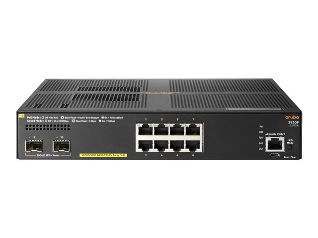Aruba 2930F 8G PoE+ 2SFP+ TAA Swch US EN