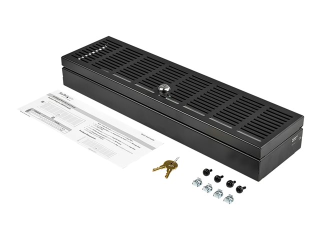 StarTech.com 3U Rack Mount Security Cover, Hinged Locking Rack Panel/ Cage/Door for Physical Security/ Access Control of 19\" Server Rack & Network Cabinet, Assembled with Mounting Hardware - 3U Security Cover (RKSECLK3U) - Rack security cover - black - 3U - 19\"