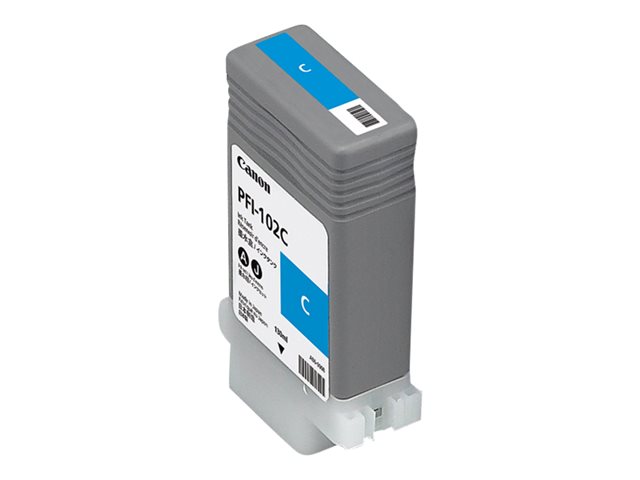 Canon PFI-102 C - 130 ml - cyan - original - ink tank - for imagePROGRAF iPF510, iPF605, iPF650, iPF655, iPF720, iPF750, iPF755, iPF760, iPF765