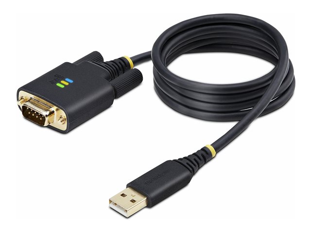 StarTech.com 3ft (1m) USB to Serial Adapter Cable, Interchangeable DB9 Screws/Nuts, COM Retention, USB-A to DB9 RS232, FTDI IC, Level-4 ESD Protection, Windows/macOS/ChromeOS/Linux - Rugged TPE Construction (1P3FFCB-USB-SERIAL) - USB / serial cable -