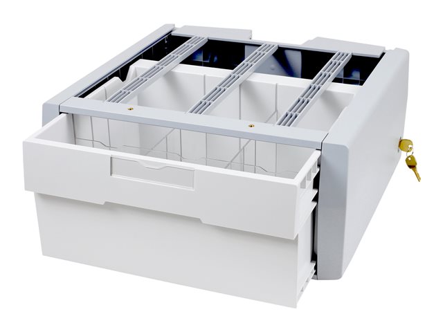 Ergotron StyleView Supplemental Storage Drawer, Single Tall - Mounting component (sliding drawer) - for cart - lockable - grey, white