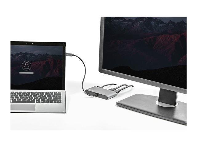 StarTech.com Thunderbolt 3 Mini Dock - Portable Dual Monitor w/HDMI 4K 60Hz - 2X USB-A Hub (3.2/2.0), GbE - 28cm Cable - TB3 Multiport Adapter - Mac/Windows- Upgraded Version of TB3DKM2HD (TB3DKMHDL) - Docking station - Thunderbolt 3 - 2 x HDMI - 1GbE