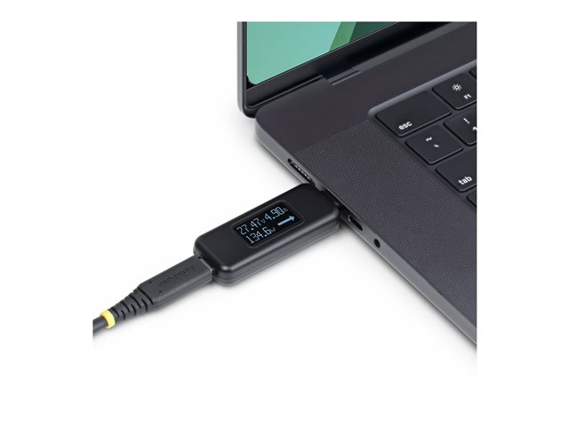 StarTech.com USB-C Power Tester, Bi-Directional Digital Voltage/Current - USB-C power tester - digital multimeter, bi-directional - black