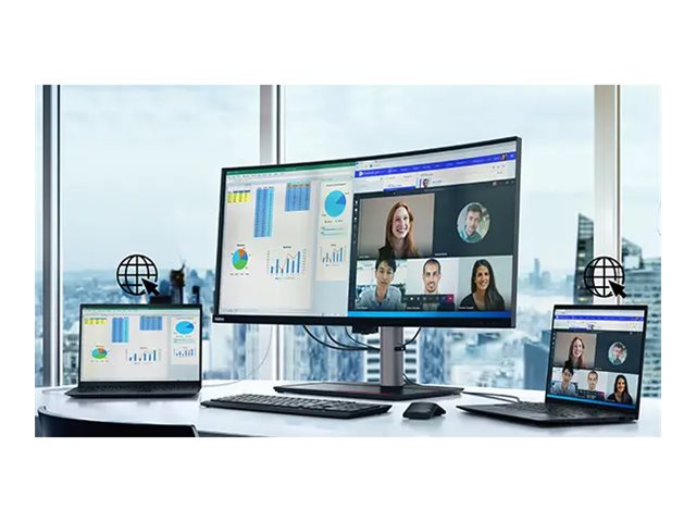 Lenovo ThinkVision P40w-20 - LED monitor - curved - 40\" (39.7\" viewable) - 5120 x 2160 WUHD @ 75 Hz - IPS - 300 cd/m² - 1000:1 - 4 ms - 2xThunderbolt 4, DisplayPort, HDMI - raven black - Campus