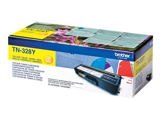 Brother TN328Y - Yellow - original - toner cartridge - for Brother DCP-9270CDN, HL-4570CDW, HL-4570CDWT, MFC-9970CDW