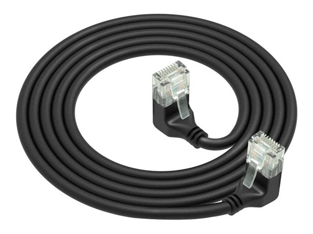 CAT6A UTP SL D/D-ANG BK 1.00M. 1 stk