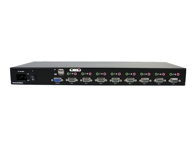StarTech.com 8 Port VGA KVM Switch - 1U Rack Mount - USB VGA KVM Switch with Audio - 1920 x 1440 @60hz - KVM Video Switch (SV831DUSBAU) - KVM / audio switch - 8 x KVM / audio - 1 local user - desktop - for P/N: RK3236BKF, RK4236BKB, RK4242BK24, RK424