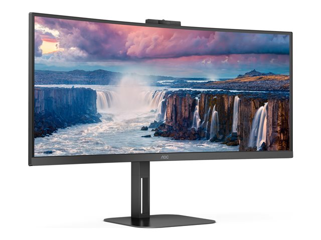 AOC Value-line CU34V5CW/BK - V5 series - LED monitor - curved - 34\" - 3440 x 1440 WQHD @ 100 Hz - VA - 300 cd/m² - 3000:1 - 4 ms - HDMI, DisplayPort, USB-C - speakers - black