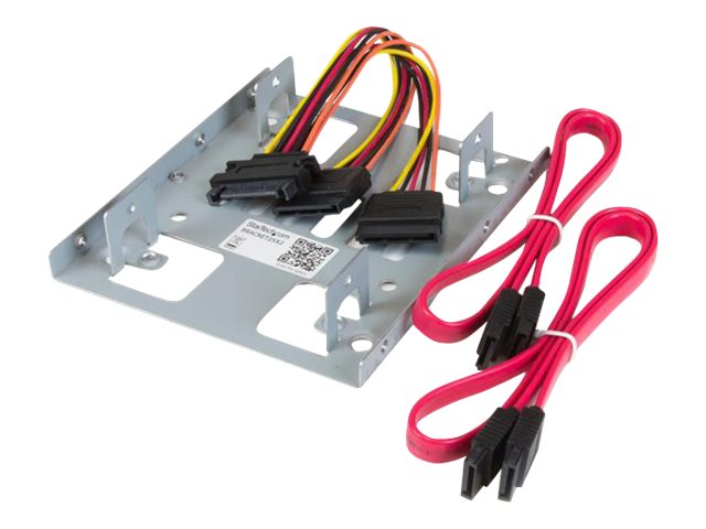 StarTech.com 2.5\" to 3.5\" SATA Hard Drive Mounting Bracket Kit - Dual SATA SSDs/HDDs Mounting Bracket for Mounting Bay (BRACKET25X2) - Storage bay adapter - 3.5\" to 2.5\" - steel - for P/N: 25S22M2NGFFR, S322M225R, SAT2M2NGFF25, SAT32M225, SAT32MSAT257, ST521PMINT