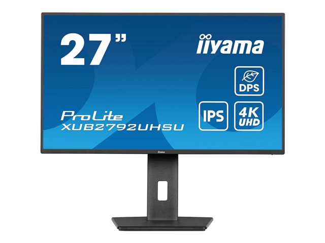 iiyama ProLite XUB2792UHSU-B6 - LED monitor - 27\" - 3840 x 2160 4K @ 60 Hz - IPS - 350 cd/m² - 1300:1 - 4 ms - HDMI, DisplayPort, USB-C - speakers - matte black