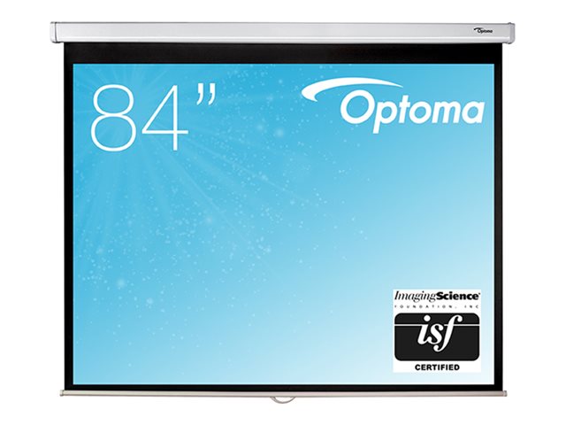 Optoma Panoview Pull Down Manual with CSR DS-9084PMG+ - Projection screen - ceiling mountable, wall mountable - 84\" (213 cm) - 16:9 - Matte White - for Optoma HZ40STx