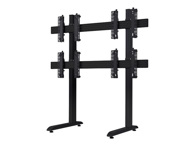 B-TECH System X BT8370 - Stand - for 2x2 video wall - black with black column - screen size: 46\"-60\" - mounting interface: up to 600 x 400 mm - free-standing