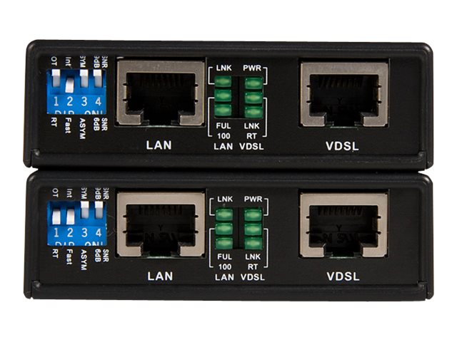 StarTech.com 10/100 VDSL2 Ethernet Extender Kit over Single Pair Wire - Short-haul modem - 100Mb LAN, Ethernet over VDSL - 10Base-T, 100Base-TX - up to 1 km