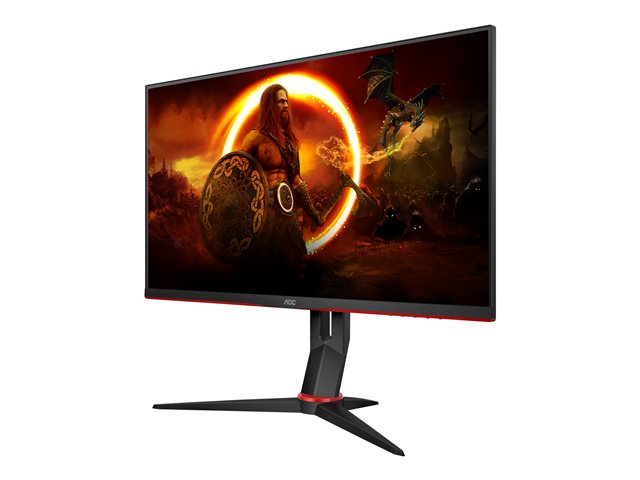 AOC Gaming Q27G2S - G2 Series - LED monitor - gaming - 27" - 2560 x 1440 QHD @ 165 Hz - IPS - 350 cd/m² - 1000:1 - 1 ms - 2xHDMI, DisplayPort - matte black front, matte black/red back side