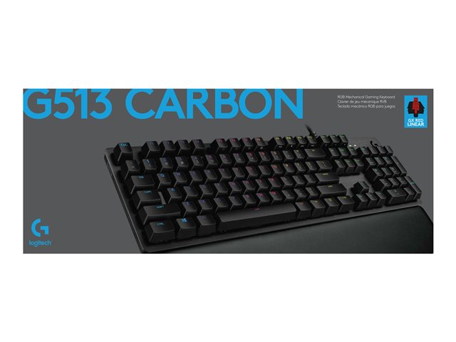 Logitech Gaming G513 - Keyboard - backlit - USB - QWERTY - UK - key switch: GX Red Linear - carbon