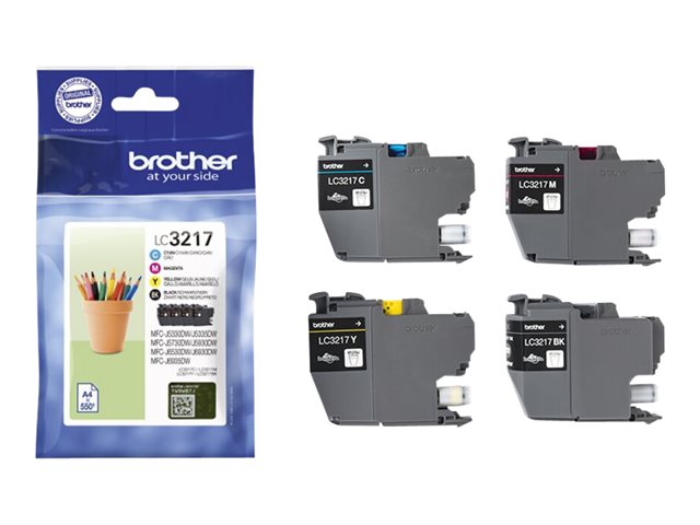 Brother LC3217 Value Pack - 4-pack - black, yellow, cyan, magenta - original - ink cartridge - for Brother MFC-J5330, J5730, J5930, J6530, J6935, Business Smart Pro MFC-J6930