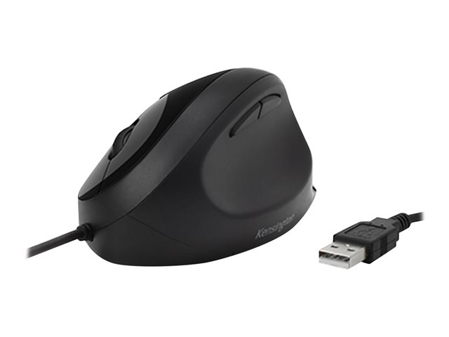 Kensington Pro Fit Ergo - Mouse - ergonomic - 5 buttons - wired - USB - black - retail