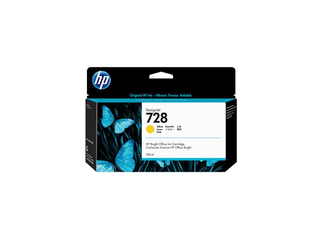 HP 728 - 130 ml - yellow - original - DesignJet - ink cartridge - for DesignJet T730, T830