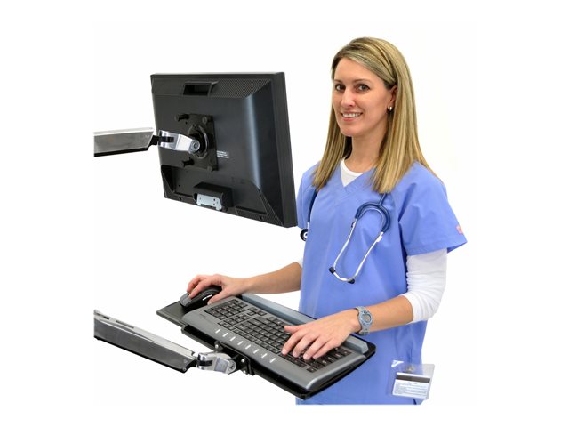 Ergotron LX - Keyboard/mouse arm mount tray - wall mountable, wall track mountable - polished aluminium