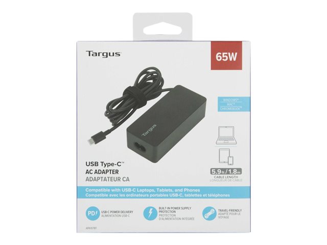 Targus - Power adapter - 65 Watt - PD (24 pin USB-C) - black
