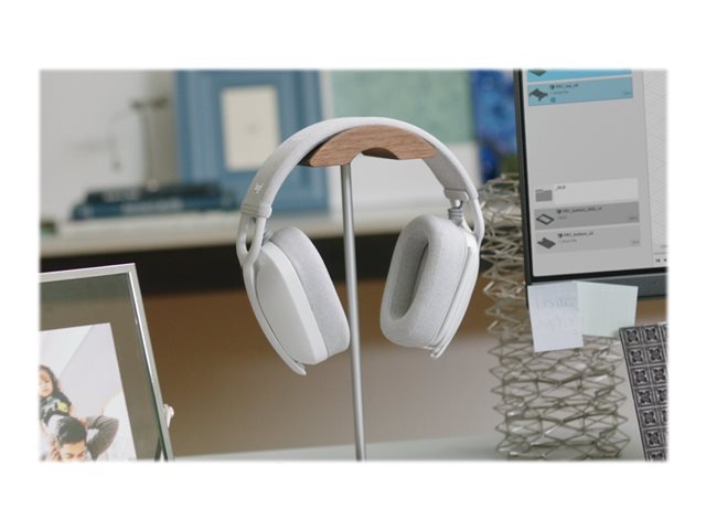 Logitech Zone Vibe 100 - Headset - full size - Bluetooth - wireless - off-white