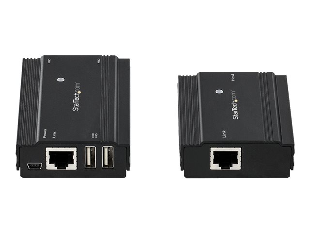 StarTech.com 4 Port USB 2.0 Extender Hub over Single CAT5e/CAT6 Ethernet Cable (RJ45), 330ft (100m), USB Extender Adapter, Externally Powered, 480 Mbps, Metal USB Extender Kit - Power/Link LEDs (USB2004EXT100) - USB extender - USB 2.0 - over CAT 5e/6