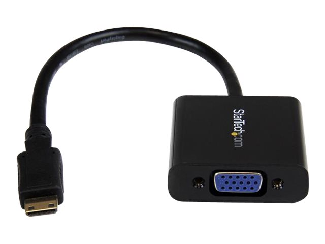StarTech.com Mini HDMI® to VGA Adapter Converter for Digital Still Camera / Video Camera - 1920x1080 - Mini HDMI Male to VGA HD15 Female (MNHD2VGAE2) - Video converter - HDMI - VGA - black
