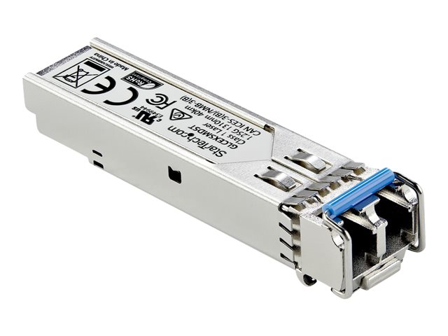 StarTech.com Cisco GLC-EX-SMD Compatible SFP Module, 1000BASE-EX, 1GbE Single Mode (SMF) Fiber SMF Optic Transceiver, 1GbE SFP, LC Connector, 40km, 1310nm, DDM, Firepower, ASR920, IE2000 - Lifetime Warranty (GLCEXSMDST) - SFP (mini-GBIC) transceiver module (equivalent to: Cisco GLC-EX-SMD) - 1GbE - 1000Base-EX - LC single-mode - up to 40 km - 1310 nm