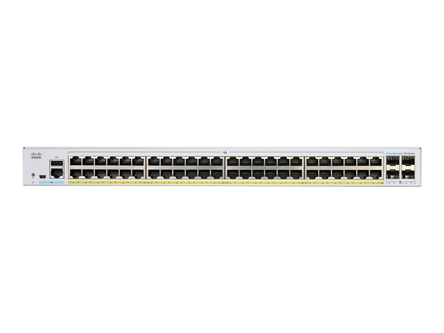 Cisco Business 350 Series CBS350-48FP-4X - Switch - L3 - Managed - 48 x 10/100/1000 (PoE+) + 4 x 10 Gigabit SFP+ - rack-mountable - PoE+ (740 W)