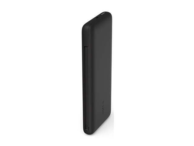 Belkin BoostCharge Plus - Power bank - 10000 mAh - 23 Watt - Fast Charge, PD - 2 output connectors (Lightning, 24 pin USB-C) - black