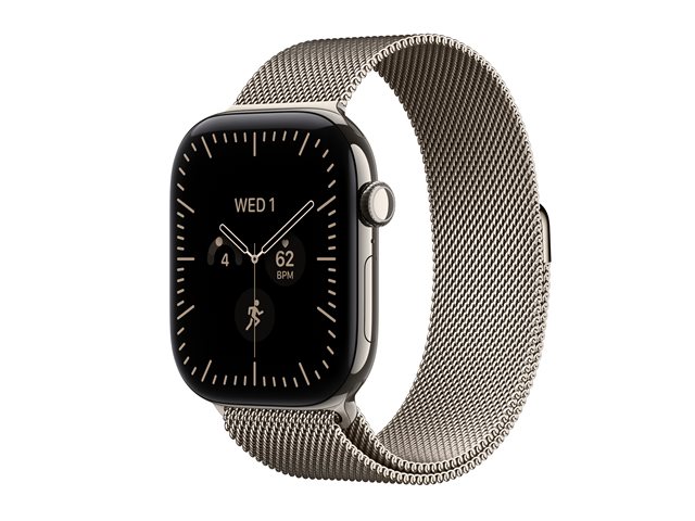 Apple Watch Series 12 GPS + Cellular 46mm Natural Titanium Case with Natural Milanese Loop - S/M