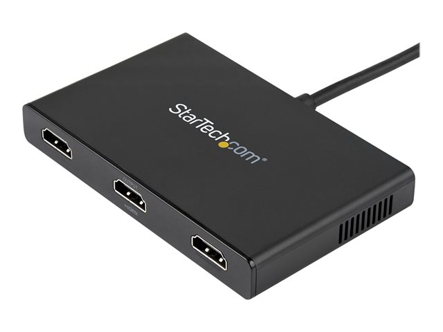 StarTech.com 3 Port Mini DisplayPort MST Hub - 4K 30Hz - Mini DP to HDMI Video Splitter for Multiple Monitors - mDP to HDMI (MSTMDP123HD) - Video/audio splitter - 3 x HDMI - desktop - AC 100/240 V