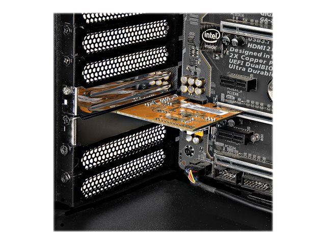 StarTech.com PCI Express Serial Card, PCIe to RS232 (DB9) Serial Interface Card, PC Serial Card with 16C1050 UART, Standard or Low Profile Brackets, COM Retention, For Windows & Linux - PCIe to DB9 Card (11050-PC-SERIAL-CARD) - Serial adapter - PCIe 2.0 low profile - RS-232 x 1 - yellow
