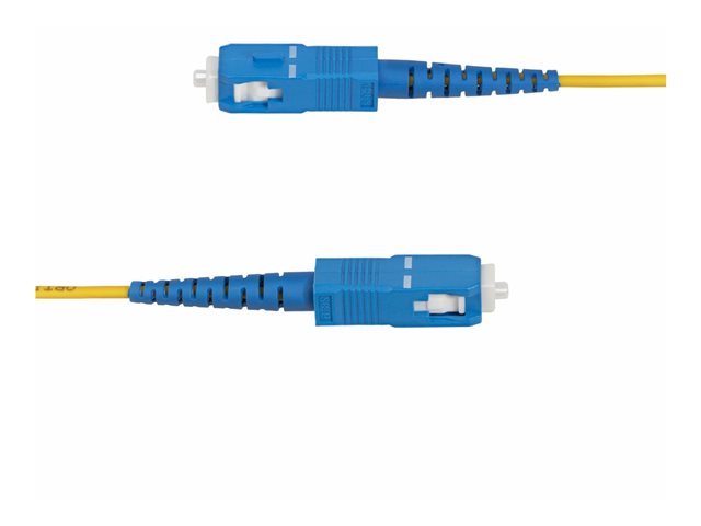StarTech.com 15m (49.2ft) LC to SC (UPC) OS2 Single Mode Simplex Fiber Optic Cable, 9/125µm, Laser Optimized, 40G/100G, Bend Insensitive, Low Insertion Loss - LSZH Fiber Patch Cord (SPSMLCSC-OS2-15M) - Patch cable - LC/UPC single-mode (M) to SC/UPC single-mode (M) - 15 m - 2 mm - fibre optic - simplex - 9 / 125 micron - OS1/OS2 - halogen-free, bi-directional, passive - yellow