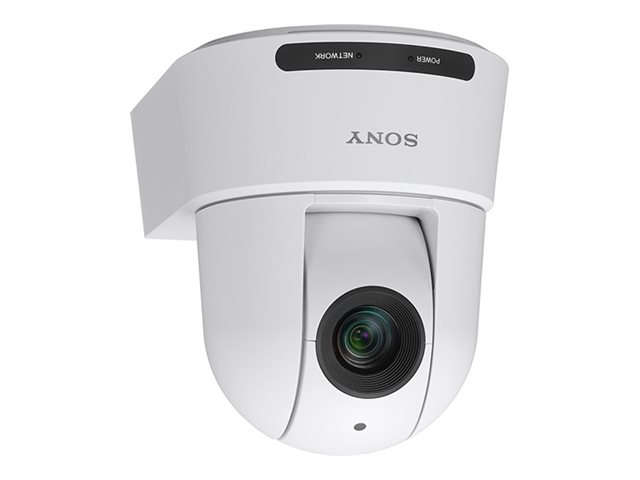 Sony 4K30P PTZ auto-framing camera with 20x optical zoom and AI analytics - white