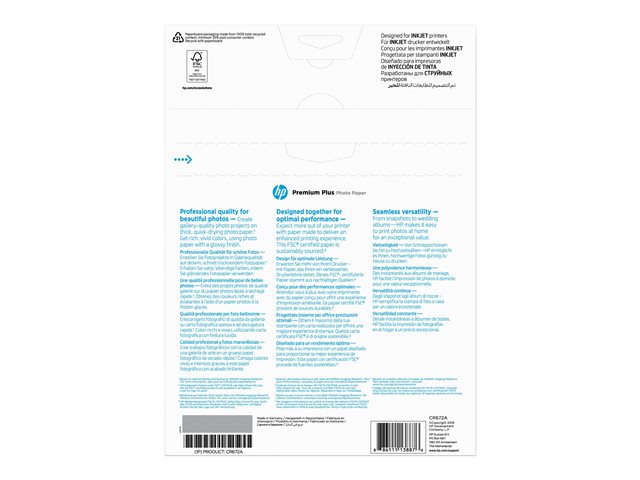 HP Premium Plus Photo Paper - Glossy - A4 (210 x 297 mm) - 300 g/m² - 20 sheet(s) photo paper - for Officejet 52XX, 6000, 6000 E609, 68XX, 7000 E809, 80XX, Photosmart B110, Wireless B110