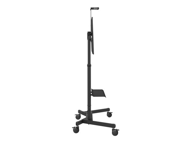 VISION Professional Display Floor Stand - LIFETIME WARRANTY - Steel Cart fits display 55-100\" with VESA sizes up to 800 x 600 - Crank handle adjusts height - Tilt adjustment - Large shelf for laptop or video bar included - VC shelf included - 100 mm