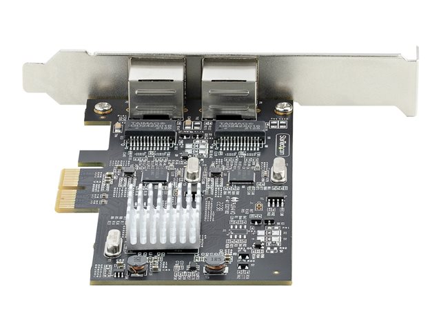 StarTech.com 2-Port 2.5Gbps NBASE-T PCIe Network Card, Intel I225-V, Dual-Port Computer Network Card, Multi-Gigabit NIC, PCI Express Server LAN Card, Desktop Ethernet Interface - Network adapter - PCIe 2.0 x2 low profile - 10M/100M/1G/2.5 Gigabit Ethernet x 2 - black