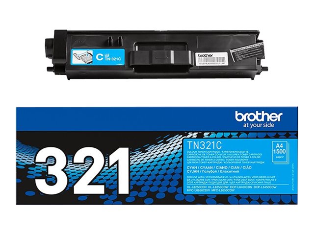 Brother TN321C - Cyan - original - toner cartridge - for Brother DCP-L8400, DCP-L8450, HL-L8250, HL-L8350, MFC-L8650, MFC-L8850