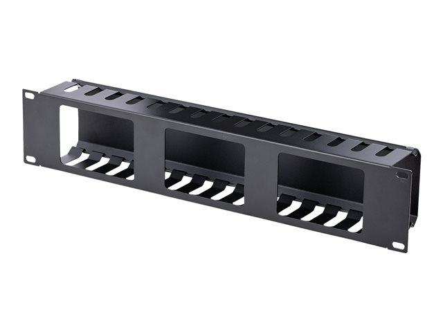 StarTech.com Server Rack Cable Management - 2U Horizontal - Cable Duct Raceway Panel with Cover (CMDUCT2U2) - Rack cable management panel - black - 2U - 19"