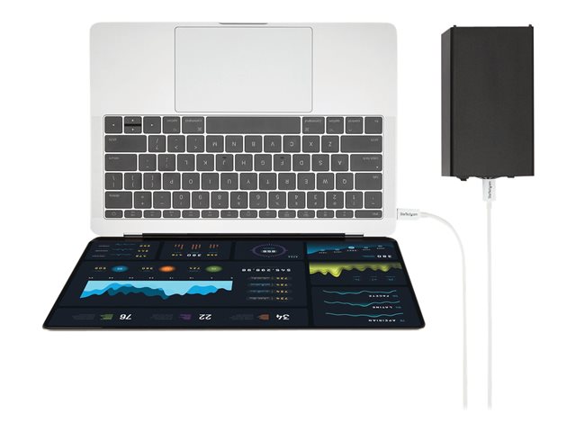 StarTech.com 6.6ft (2m) Thunderbolt 3 Cable, 20Gbps, 100W PD, 4K Video, Thunderbolt-Certified, Compatible w/ TB4/USB 3.2/DisplayPort - Thunderbolt cable - 24 pin USB-C (M) to 24 pin USB-C (M) - USB 3.1 Gen 2 / Thunderbolt 3 / DisplayPort 1.2 - 2 m - 4K support - white - for P/N: CDP2HDUACP, CDP2HDUACPW