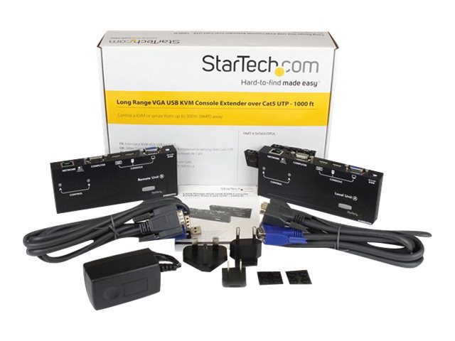 StarTech.com Long Range 1000 ft USB VGA KVM Over CAT5/5e CAT6 UTP Extender - KVM Console Over Ethernet for multiple servers/PC's IT Grade (SV565UTPUL) - KVM extender - over CAT 5/5e - up to 300 m - for P/N: IM12D1500P, SV1631DUSBUK, SV831DUSBUK, SVA12M2NEUA, SVA12M5NA, SVECONUS15, SVECONUS6