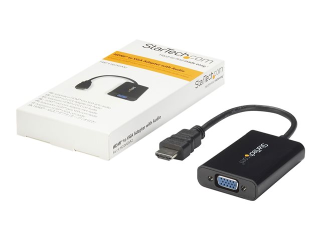 StarTech.com HDMI to VGA Video Adapter Converter with Audio for Desktop PC / Laptop / Ultrabook - 1920x1080 - Adapter - HDMI male to HD-15 (VGA), mini jack, Micro-USB Type B female - 25 cm - black - 1080p support, active - for P/N: DK30CH2DEP, DK30CH2DEPUE, MST30C2DPPD