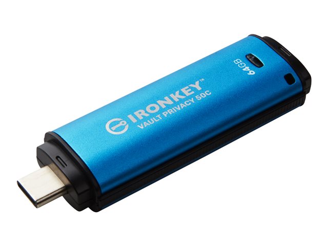 64GB USB-C IronKey Vault Privacy 50C AES-256 Encrypted FIPS 197