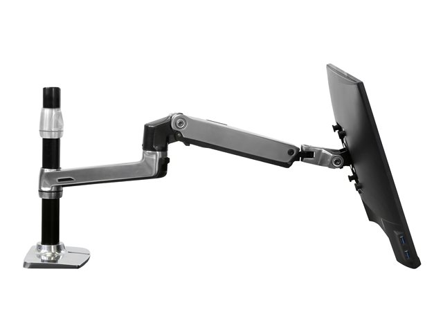 Ergotron LX - Mounting kit (desk clamp mount, grommet mount, pole, 2 articulating arms, 2 extension brackets, notebook tray) - for 2 LCD displays or LCD display and notebook - polished aluminium - screen size: up to 24\" - desktop