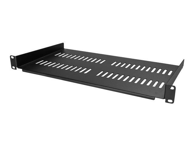 StarTech.com 1U Vented Server Rack Cabinet Shelf, 10in Deep Fixed Cantilever Tray, Rackmount Shelf for 19\" AV/Data/Network Equipment Enclosure with Cage Nuts & Screws, 44lbs Weight Cap. - 1U Network Rack Shelf (CABSHELFV1U) - Rack shelf - black - 1U - 10\"